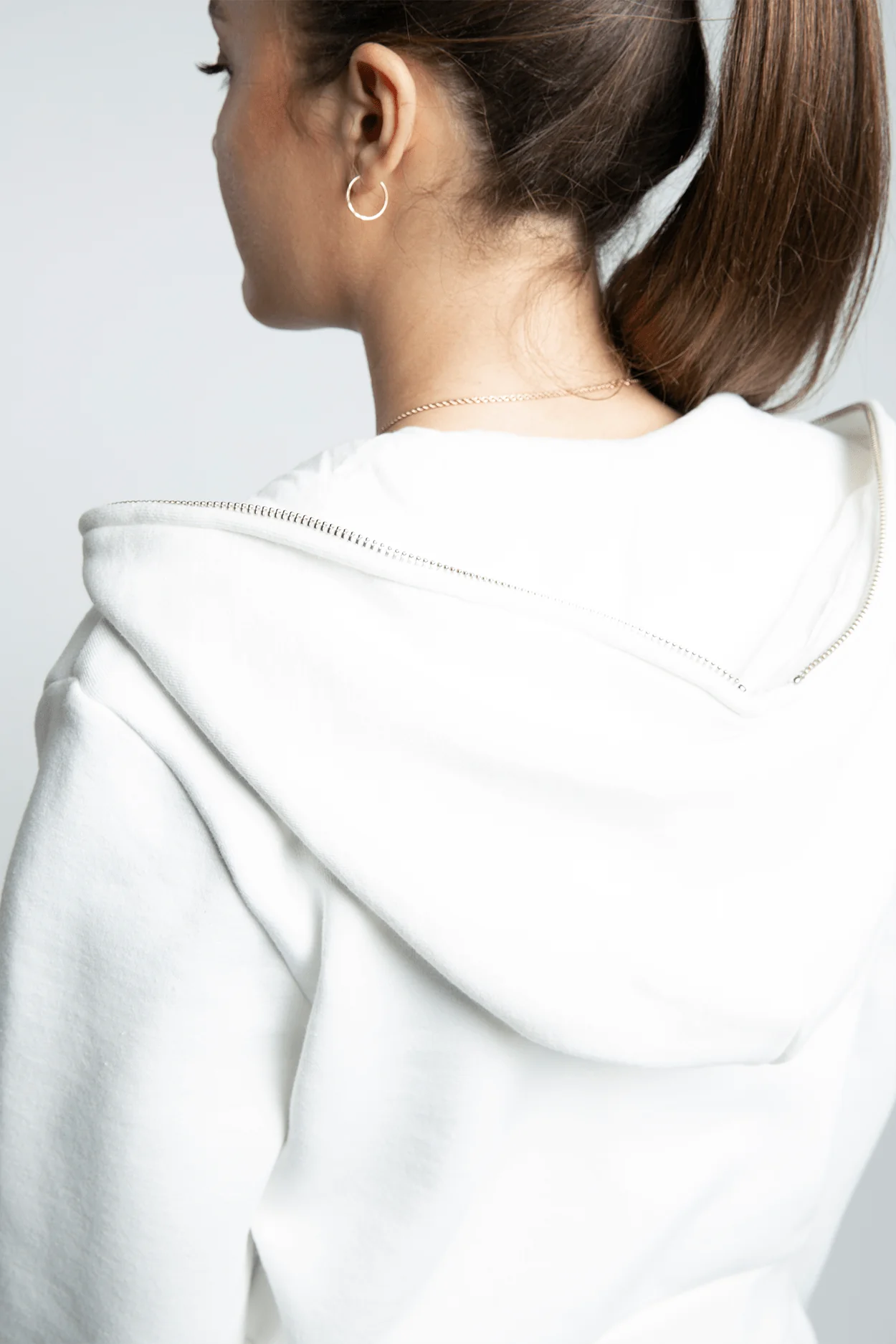Cropped Full Zip Body Bag Hoodie - Image 17